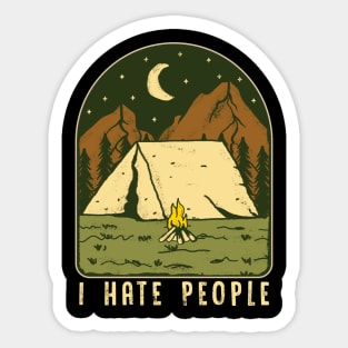 I Hate People Funny Nature Camping Outdoors Sticker